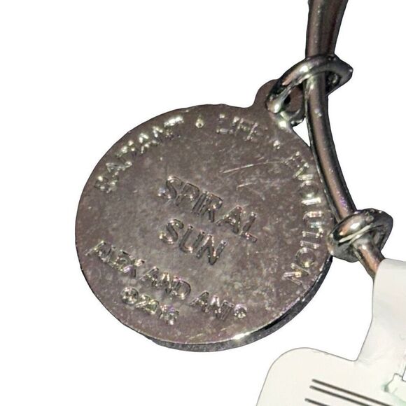 *NEW* Alex And Ani Shiny Silver Spiral Sun Charm Bangle Bracelet - Picture 5 of 9